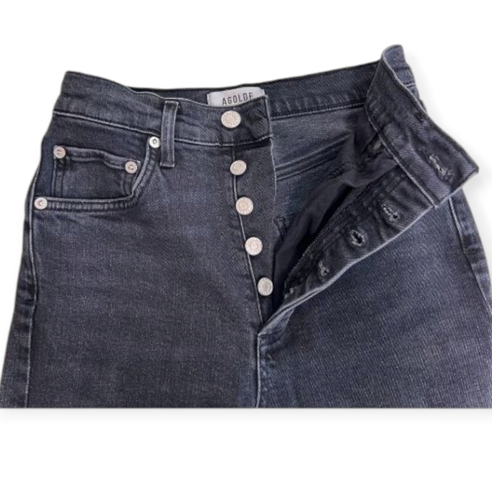 AGOLDE Riley Crop Jeans Size 25 High Rise Distressed - Picture 6 of 12